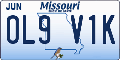 MO license plate OL9V1K