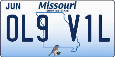MO license plate OL9V1L