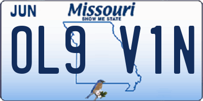 MO license plate OL9V1N