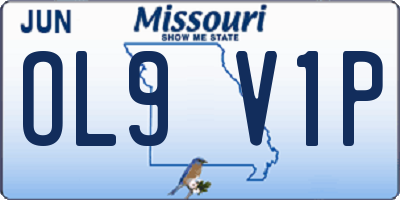 MO license plate OL9V1P