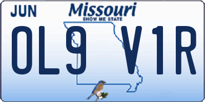 MO license plate OL9V1R