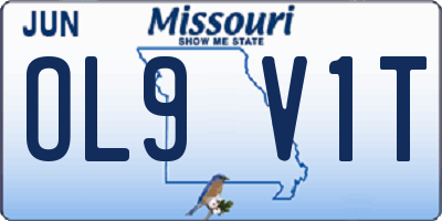 MO license plate OL9V1T