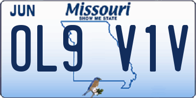 MO license plate OL9V1V