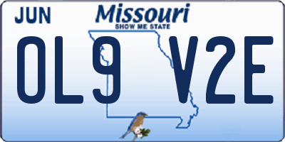 MO license plate OL9V2E