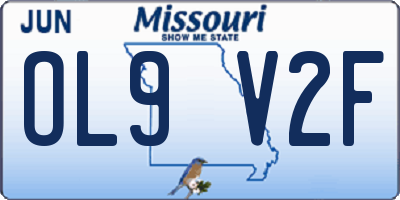 MO license plate OL9V2F