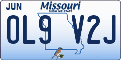 MO license plate OL9V2J