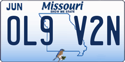 MO license plate OL9V2N