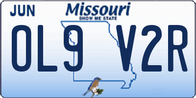 MO license plate OL9V2R