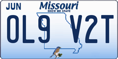 MO license plate OL9V2T