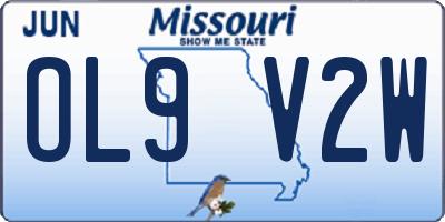 MO license plate OL9V2W