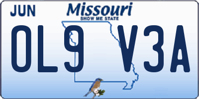MO license plate OL9V3A