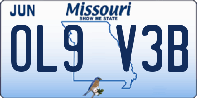 MO license plate OL9V3B
