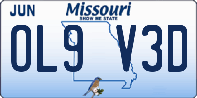 MO license plate OL9V3D