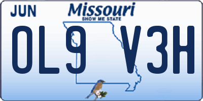 MO license plate OL9V3H