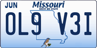 MO license plate OL9V3I