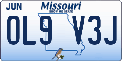 MO license plate OL9V3J