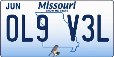 MO license plate OL9V3L