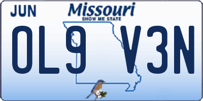 MO license plate OL9V3N