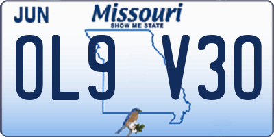MO license plate OL9V3O
