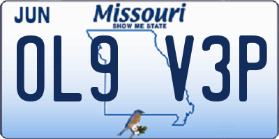 MO license plate OL9V3P