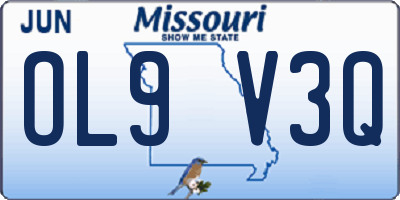 MO license plate OL9V3Q