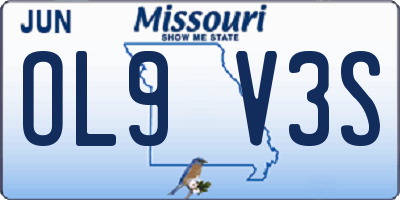 MO license plate OL9V3S