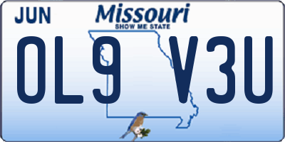 MO license plate OL9V3U