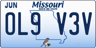 MO license plate OL9V3V