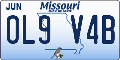 MO license plate OL9V4B