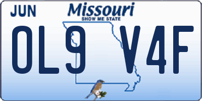 MO license plate OL9V4F