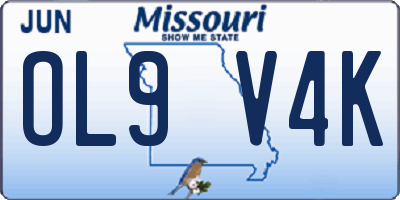 MO license plate OL9V4K