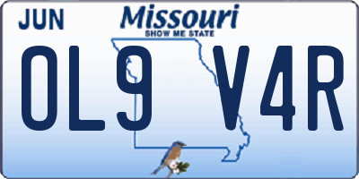 MO license plate OL9V4R
