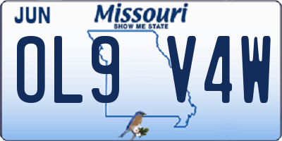 MO license plate OL9V4W