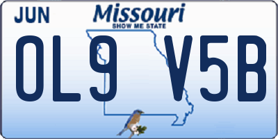 MO license plate OL9V5B