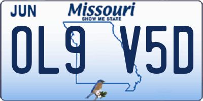 MO license plate OL9V5D
