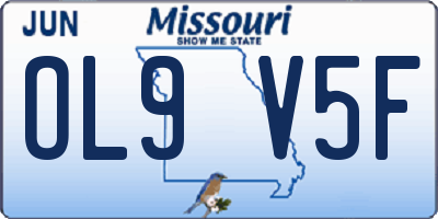 MO license plate OL9V5F