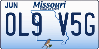 MO license plate OL9V5G