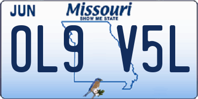 MO license plate OL9V5L