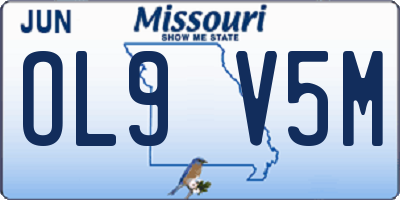 MO license plate OL9V5M