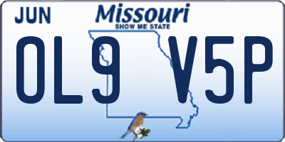 MO license plate OL9V5P