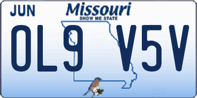 MO license plate OL9V5V