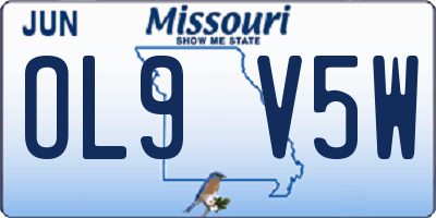 MO license plate OL9V5W