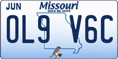 MO license plate OL9V6C