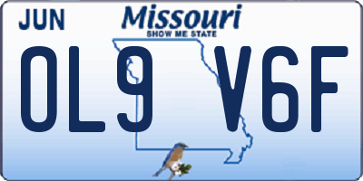 MO license plate OL9V6F