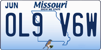 MO license plate OL9V6W