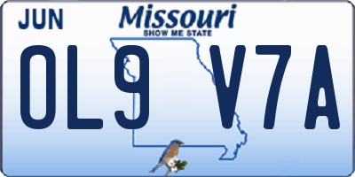 MO license plate OL9V7A