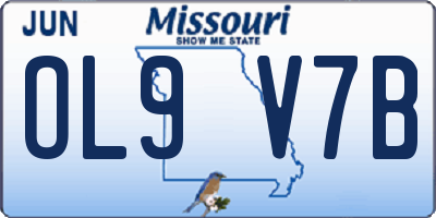 MO license plate OL9V7B