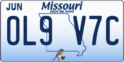 MO license plate OL9V7C