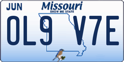 MO license plate OL9V7E