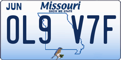MO license plate OL9V7F
